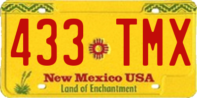 NM license plate 433TMX