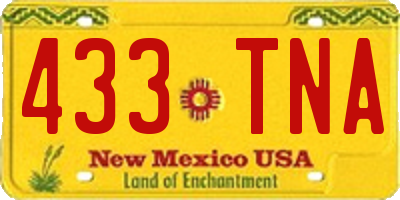 NM license plate 433TNA