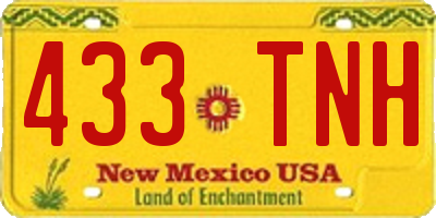 NM license plate 433TNH
