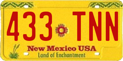 NM license plate 433TNN