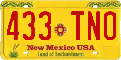 NM license plate 433TNO