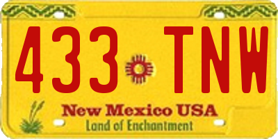 NM license plate 433TNW
