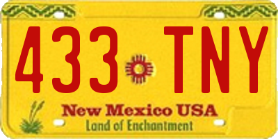 NM license plate 433TNY