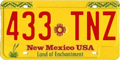 NM license plate 433TNZ