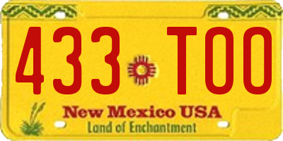 NM license plate 433TOO