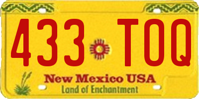 NM license plate 433TOQ