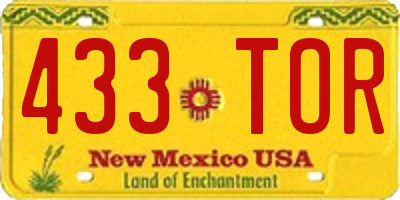 NM license plate 433TOR