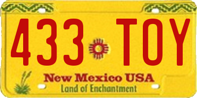 NM license plate 433TOY