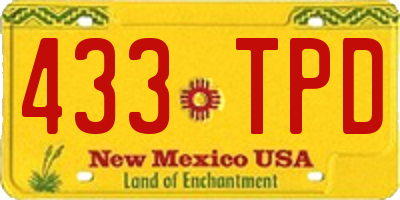 NM license plate 433TPD