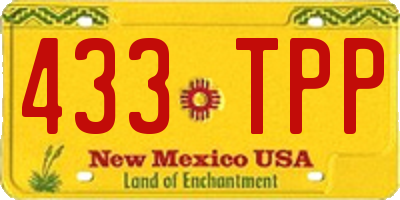 NM license plate 433TPP