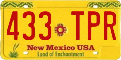 NM license plate 433TPR