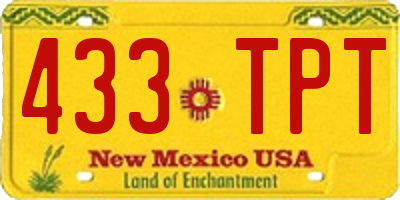 NM license plate 433TPT