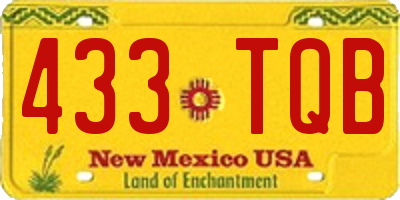 NM license plate 433TQB