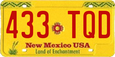 NM license plate 433TQD