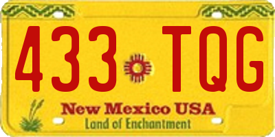 NM license plate 433TQG