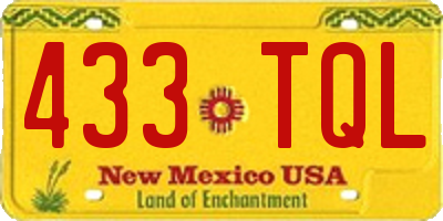 NM license plate 433TQL