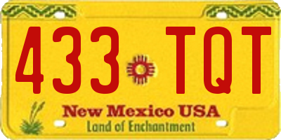 NM license plate 433TQT