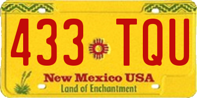 NM license plate 433TQU