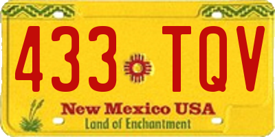 NM license plate 433TQV