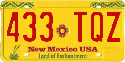 NM license plate 433TQZ