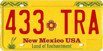 NM license plate 433TRA