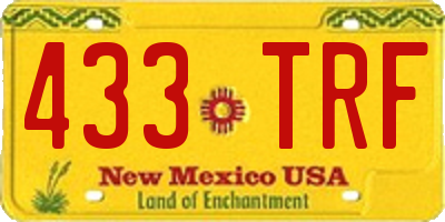 NM license plate 433TRF