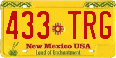 NM license plate 433TRG