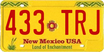 NM license plate 433TRJ