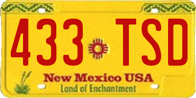 NM license plate 433TSD