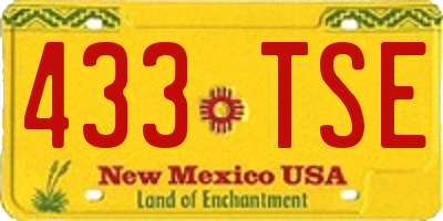 NM license plate 433TSE