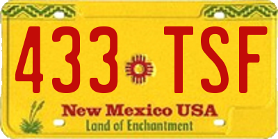 NM license plate 433TSF