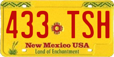 NM license plate 433TSH