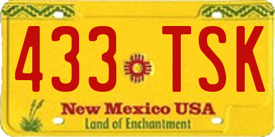 NM license plate 433TSK