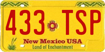 NM license plate 433TSP