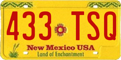 NM license plate 433TSQ