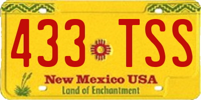 NM license plate 433TSS