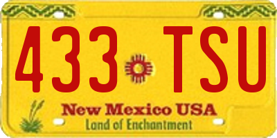 NM license plate 433TSU