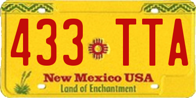 NM license plate 433TTA