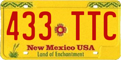 NM license plate 433TTC