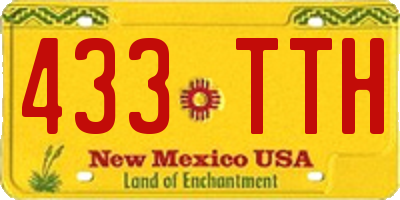 NM license plate 433TTH