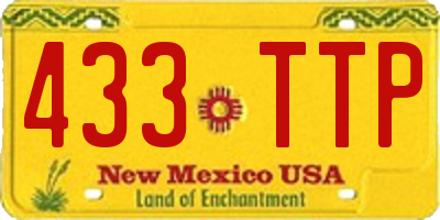 NM license plate 433TTP