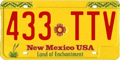 NM license plate 433TTV