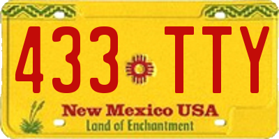 NM license plate 433TTY