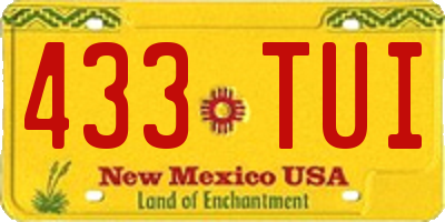 NM license plate 433TUI