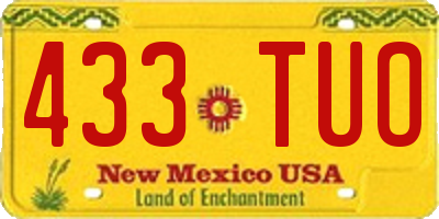 NM license plate 433TUO