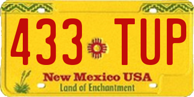 NM license plate 433TUP