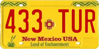 NM license plate 433TUR