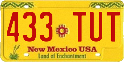 NM license plate 433TUT