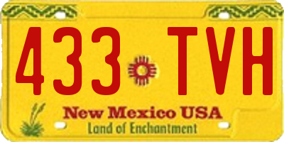 NM license plate 433TVH