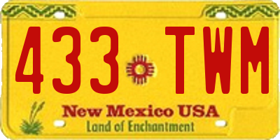 NM license plate 433TWM